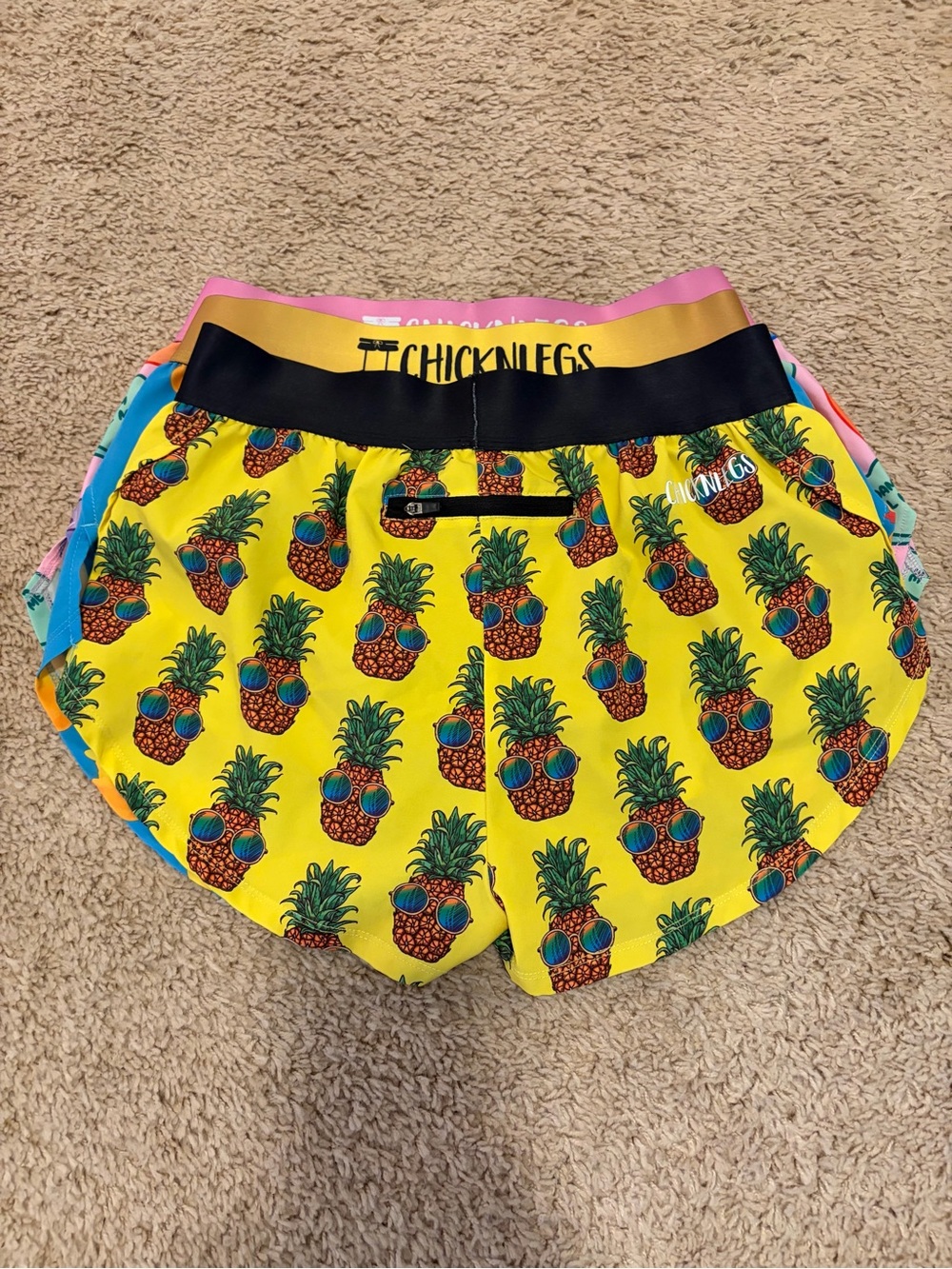 5 Pair - Chicknlegs Women's Athletic Shorts - Black & Multicolor Pack - Picture 10 of 16